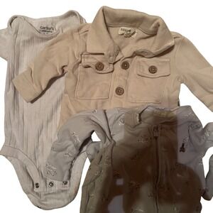 Baby Neutral Bundle 0-3M Rabbit Bear Organic Gap Bunny Sleeper Carters Ribbed